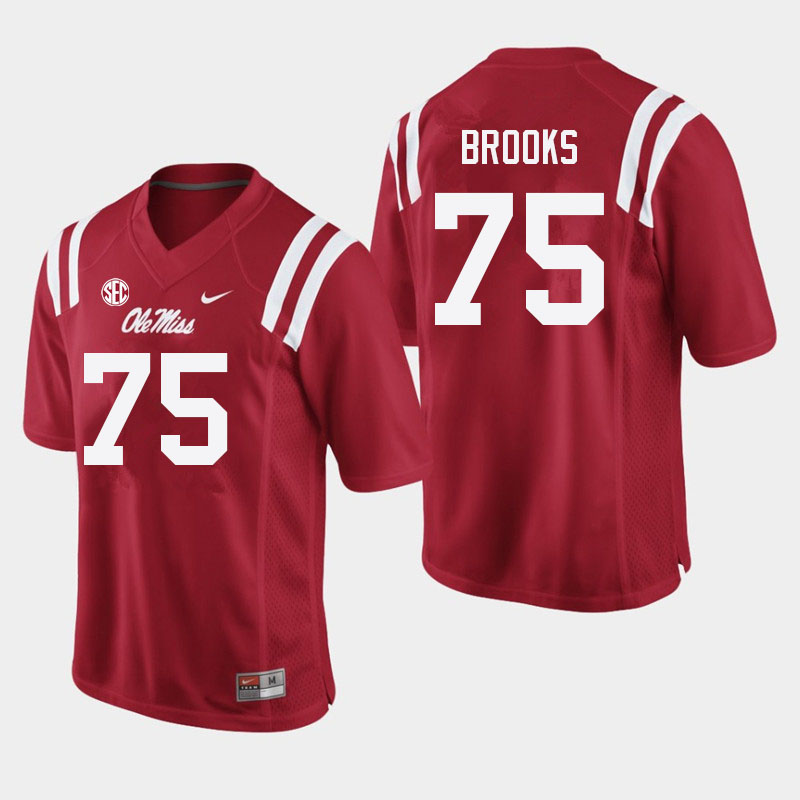 Mason Brooks Ole Miss Rebels NCAA Men's Red #75 Stitched Limited College Football Jersey TSX2158OV